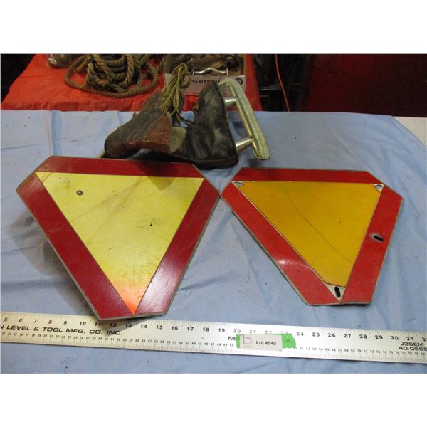 slow moving signs, vintage skates