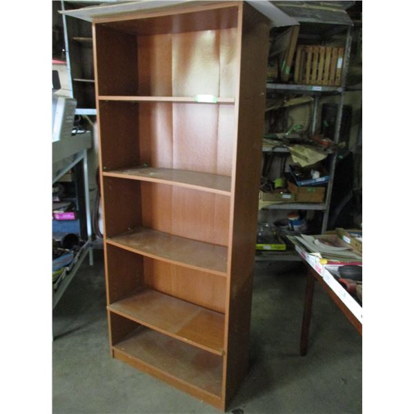 wooden 4-tier bookshelf, 30x1" tall + 2-tier shelf 42x36