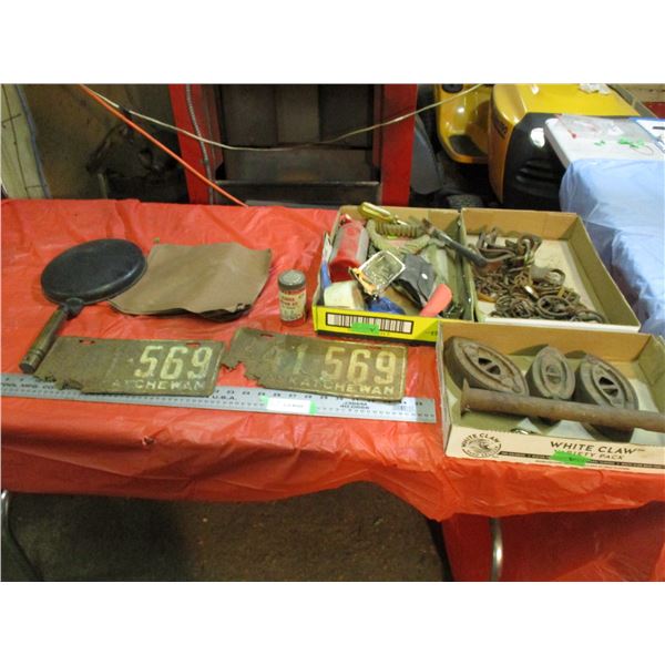 vintage license plates, horse related, misc