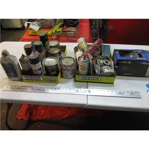 Paint Thinner, paint screws, washers, misc