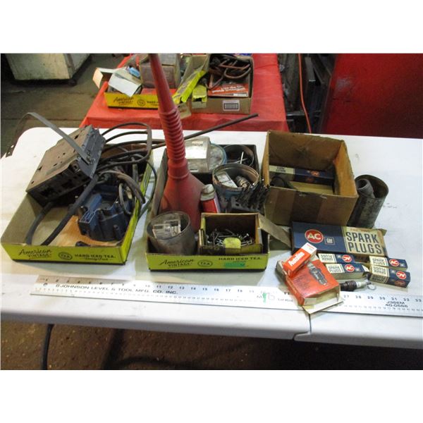 new spark plugs, screws, drill bits, misc