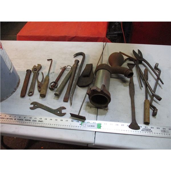pump, wrenches, hand tools