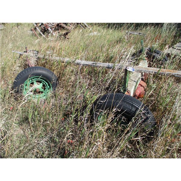 Vintage Wagon frame on rubber wheels