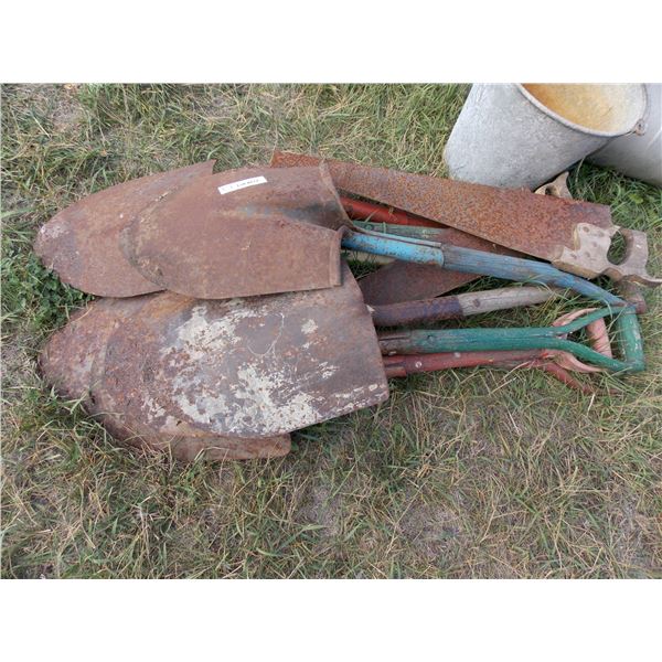 Assorted Vintage Spades and Saws