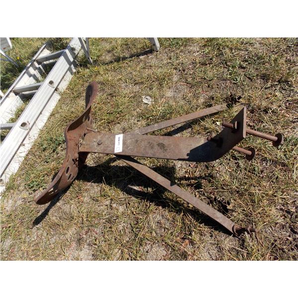vintage tin implement seat on stand