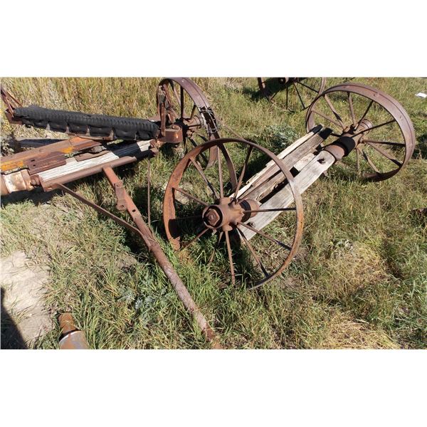 2X The Money - Two pairs of iron impement wheels on wooden axles