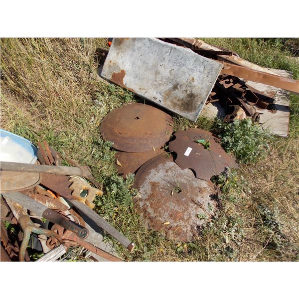 Iron Disc Blades + assorted scrap metal