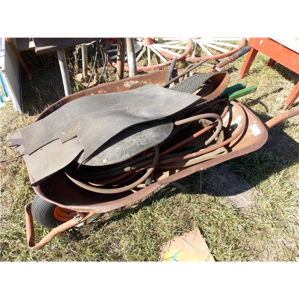 Vintage wheelbarrow + air hoses