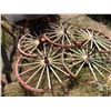 Image 3 : 5x The Money - Five Wooden Vintage Wagon Wheels