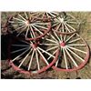 Image 4 : 5x The Money - Five Wooden Vintage Wagon Wheels