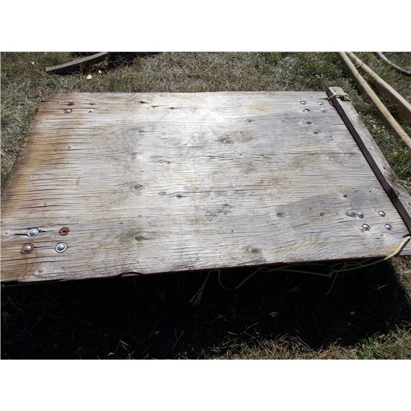 Wooden Flat deck moving dolly on castors 30x48