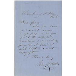 American Poet John Greenleaf Whittier ALS