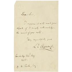 Swiss-American Zoologist Louis Agassiz ALS