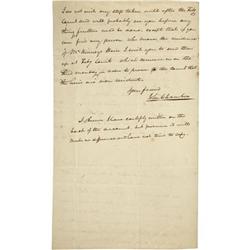 John Chambers, Aid to General W. H. Harrison ALS