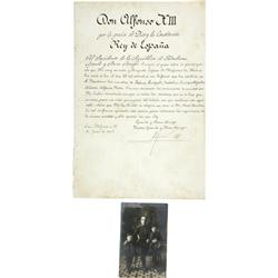 Alfonso XIII, King of Spain, Document Signed