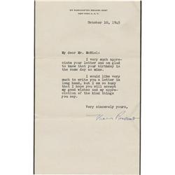 Eleanor Roosevelt Typed Letter Signed