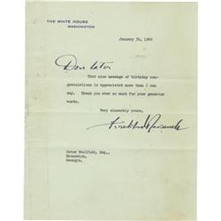 Franklin D. Roosevelt TLS as President