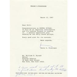 Henry Kissinger Signature Lot