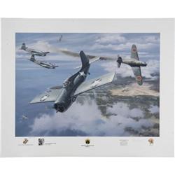 Roy Grinnell Signed Print, "First Marine Ace"