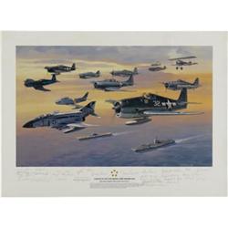 Roy Grinnell Signed Salute Navy & Marine Aces"