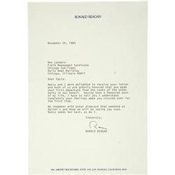 Ronald Reagan Typed Letter to Ann Landers
