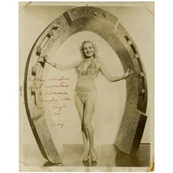 Betty Grable Signed Photograph.