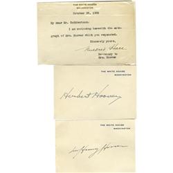 Herbert Hoover and Lou Henry Hoover Signed Cards