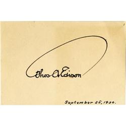 Thomas A. Edison Signed Card.