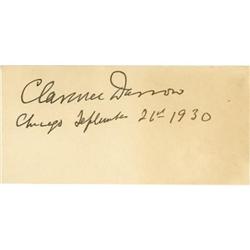 Clarence Darrow Signed Card.