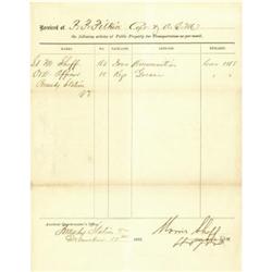 Civil War Ordnance Document Signed.