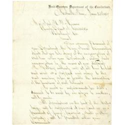 Reconstruction Letter Signed by William Whipple.