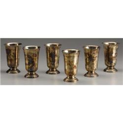 Group of silver footed cups