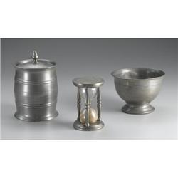Group of three pewter items