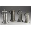 Image 1 : Group of four pewter flagons