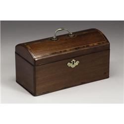 A Victorian mahogany tea caddy