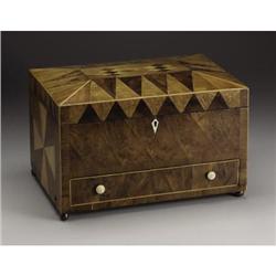 A Victorian Marquetry jewelry box