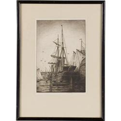 Frederick Garrison Hall, Etching, Salem Sketch