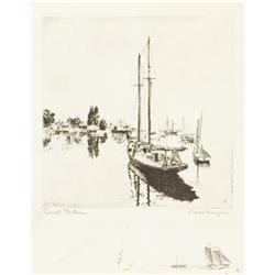 Lionel Barrymore, Etching, Quiet Waters