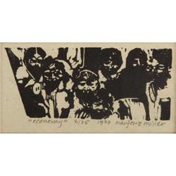 Marjorie Miller, Woodblock on paper, Economy