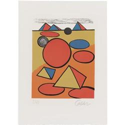 Alexander Calder, Color lithograph, Pyramids