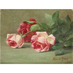 Adelaide Palmer, Oil on canvas, Roses