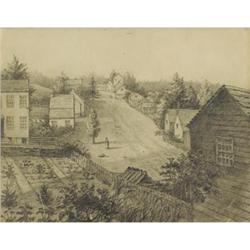 American School, Graphite on paper, Country Lane