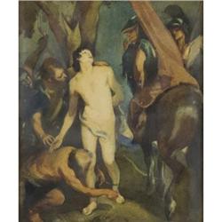 Continental School, Watercolor on paper