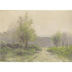 J. F. Burns, Watercolor on composite board