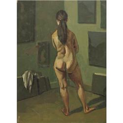 American School, Oil on masonite, Nude