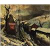 Image 1 : Oliver Foss, Oil on canvas, The Road in Snow