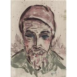 Ascribed to Isabel Bishop, Ink and watercolor