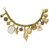 Image 1 : Multi-Stone, Gold, Gold-Filled Charm Bracelet