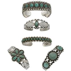 Turquoise, Silver Bracelet Lot