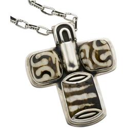 Bone, Sterling Silver Cross, Pendant-Necklace